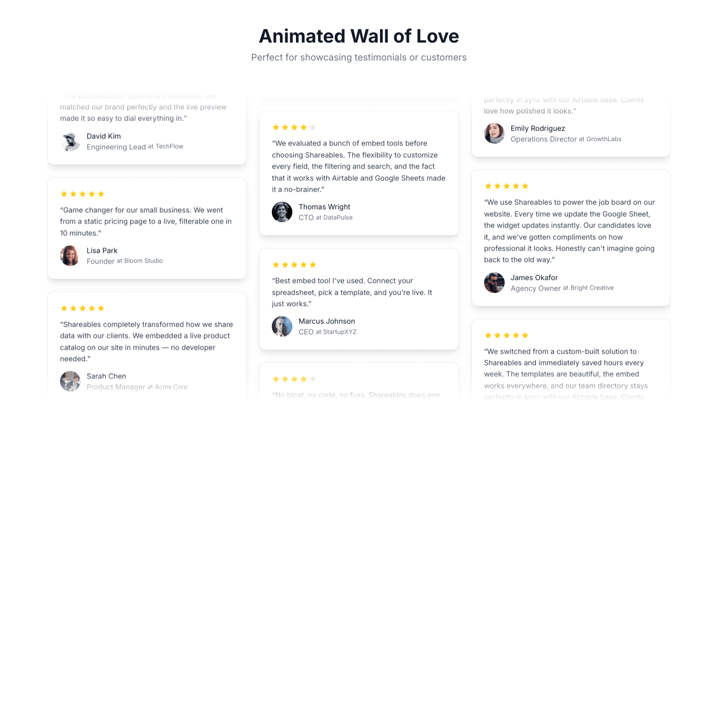 Testimonial Wall preview 2