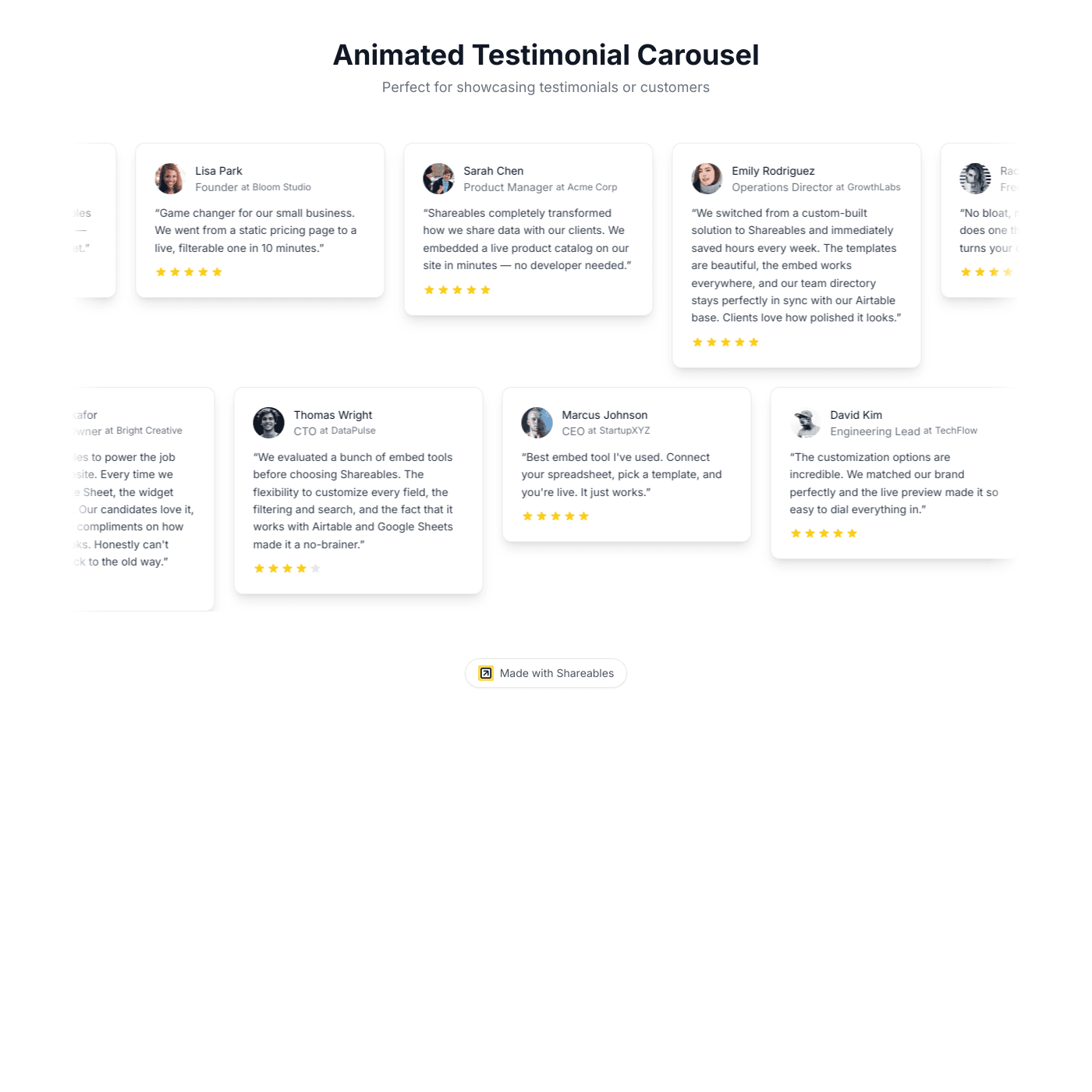 Testimonial Wall preview 4